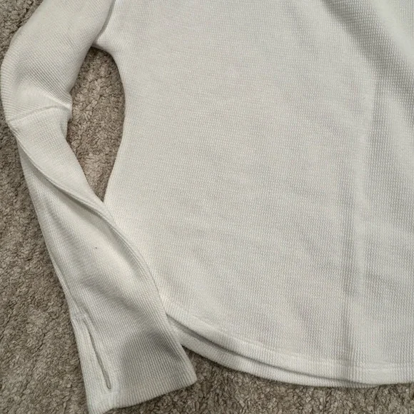 We the free white waffle off shoulder shirt - Picture 2 of 4